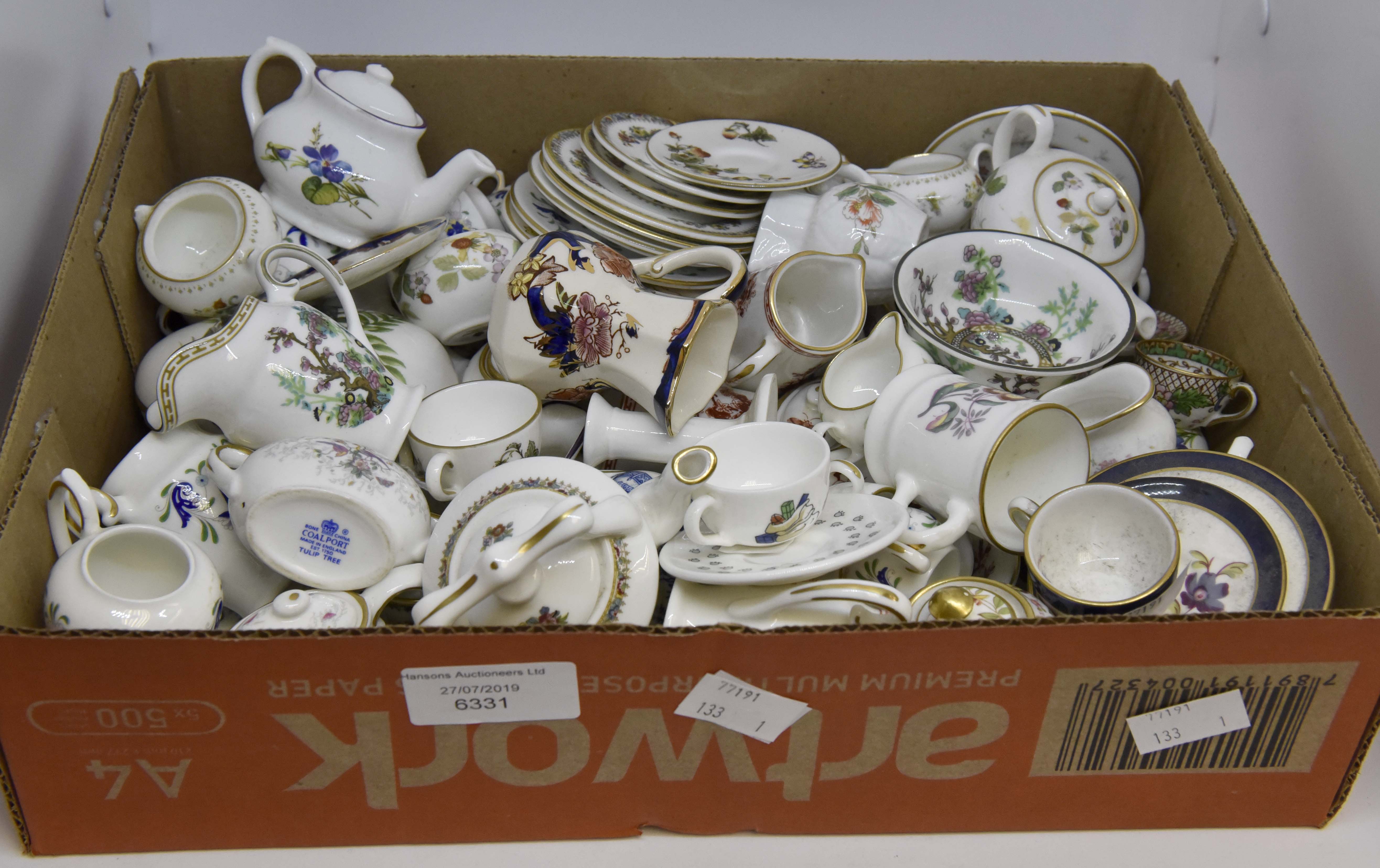 Coalport assorted miniature, including Coalport Indian Tree design, Tulip Tree design,