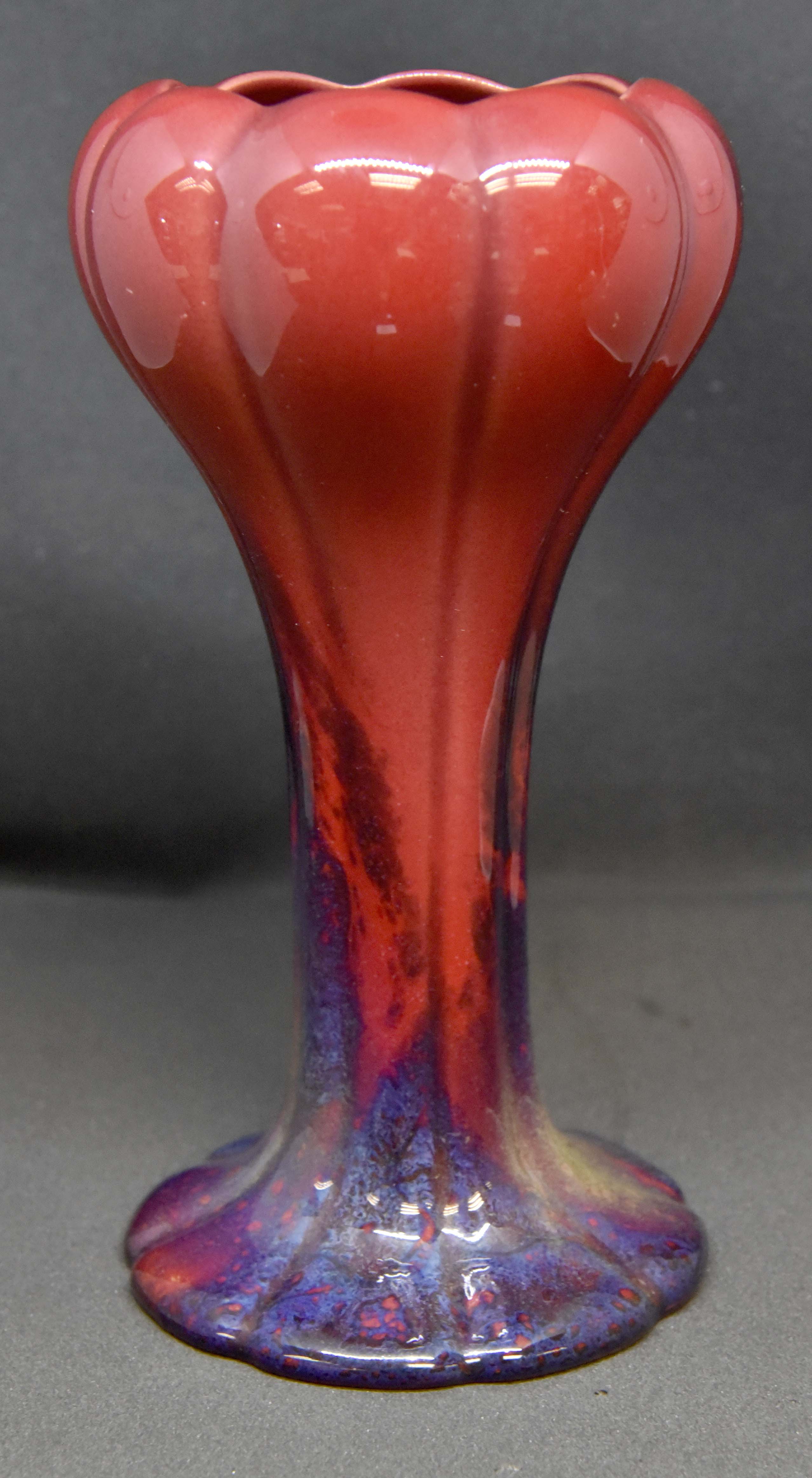 Royal Doulton Flambe tulip vase, Sung, FM,