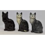 Beswick collection of cats 1031, seated and head looking forward, grey shaded, grey smoky blue,