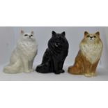 Beswick Persian Cat 1880, seated and looking up,