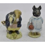 Beswick Beatrix Potter Tommy Brock (gold stamp) and Pig Wig (2) No obvious signs of damage or