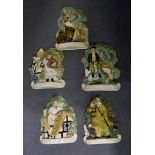 A group of five Masons Ironstone wall plaques, depicting shepherd, cooper,