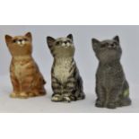 Beswick Persian Cat 1886, seated and looking up, grey Swiss roll colourway,