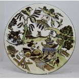 Royal Doulton rare Motoring Willow Pattern, series ware cabinet plate, introduced 1912,