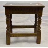 A Rupert Griffiths Solid Oak Carved Stool