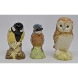Beswick bird figurines; Barn Owl 3273, Great Tit 3274,