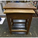 A Rupert Griffiths Solid Oak Carved Nest of two stools