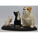 Group of mixed ceramics possibly Doulton/Beswick; Bulldog, cat and mouse,