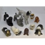 Ten dog statues by Branksome China including spaniels and poodles