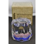 Whitefriars Millefiori paperweight P28 Cylindrical facet cut 1976 date cane