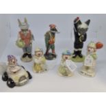 Beswick figurines Hiker Badger 609/1000, Red Card 71/1000, The Gardener Rabbit, Please LL33,