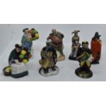 Seven Royal Doulton miniature figurines including Guy Frances and the Jester