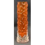 Whitefriars small tangerine bark vase, 5½" approx,