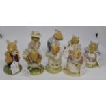 Royal Doulton Brambly Hedge figures including; Mr Toadflax, Dusty and Baby, Basil,