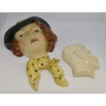 Beswick wall masques; Lady with Hat & Scarf 449,
