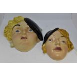 Beswick wall masks Girl with Hat 197, Black Hat,