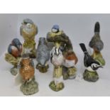 Nine Mack bone china statues bird,