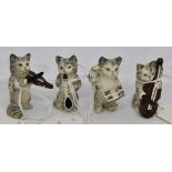 Group of four miniature Beswick Muskian Cats