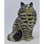 Beswick Persian cat 1867 seated and looking up, grey Swiss roll colourway,