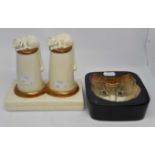 Beswick Cat wall plaque and cruet set,