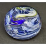 Whitefriars swirl pattern paperweight. Trial, never went into production.