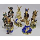 Royal Doulton Bunnykins figures including; Jogging Bunnykins, Billie Bunnykins (coding off),