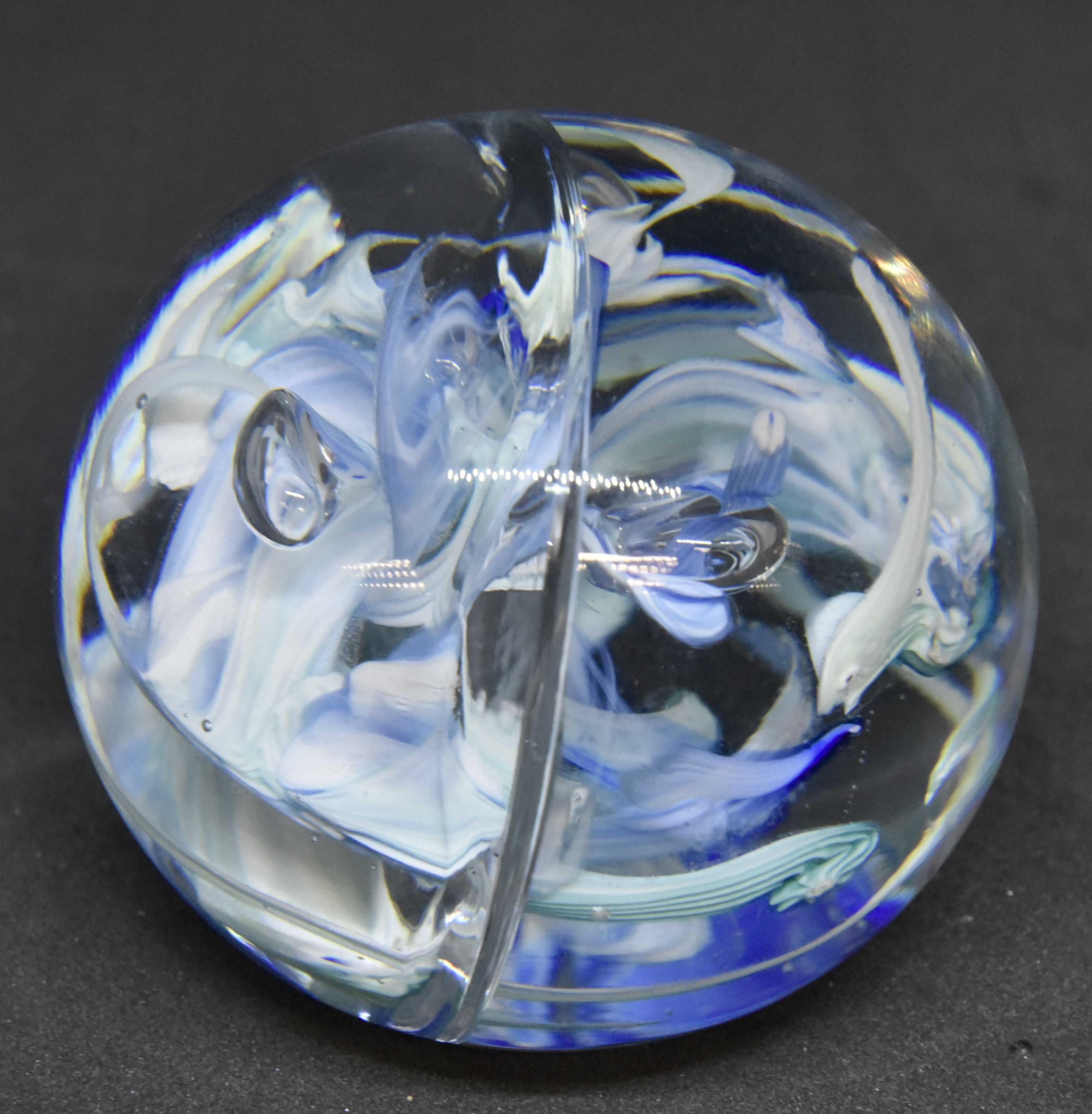 Whitefriars Ribbon swirl paperweight. Trial, never went into production.