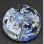 Whitefriars Ribbon swirl paperweight. Trial, never went into production.