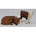 Beswick Hereford Calf (gloss number 1827C), height approx 7 cms,