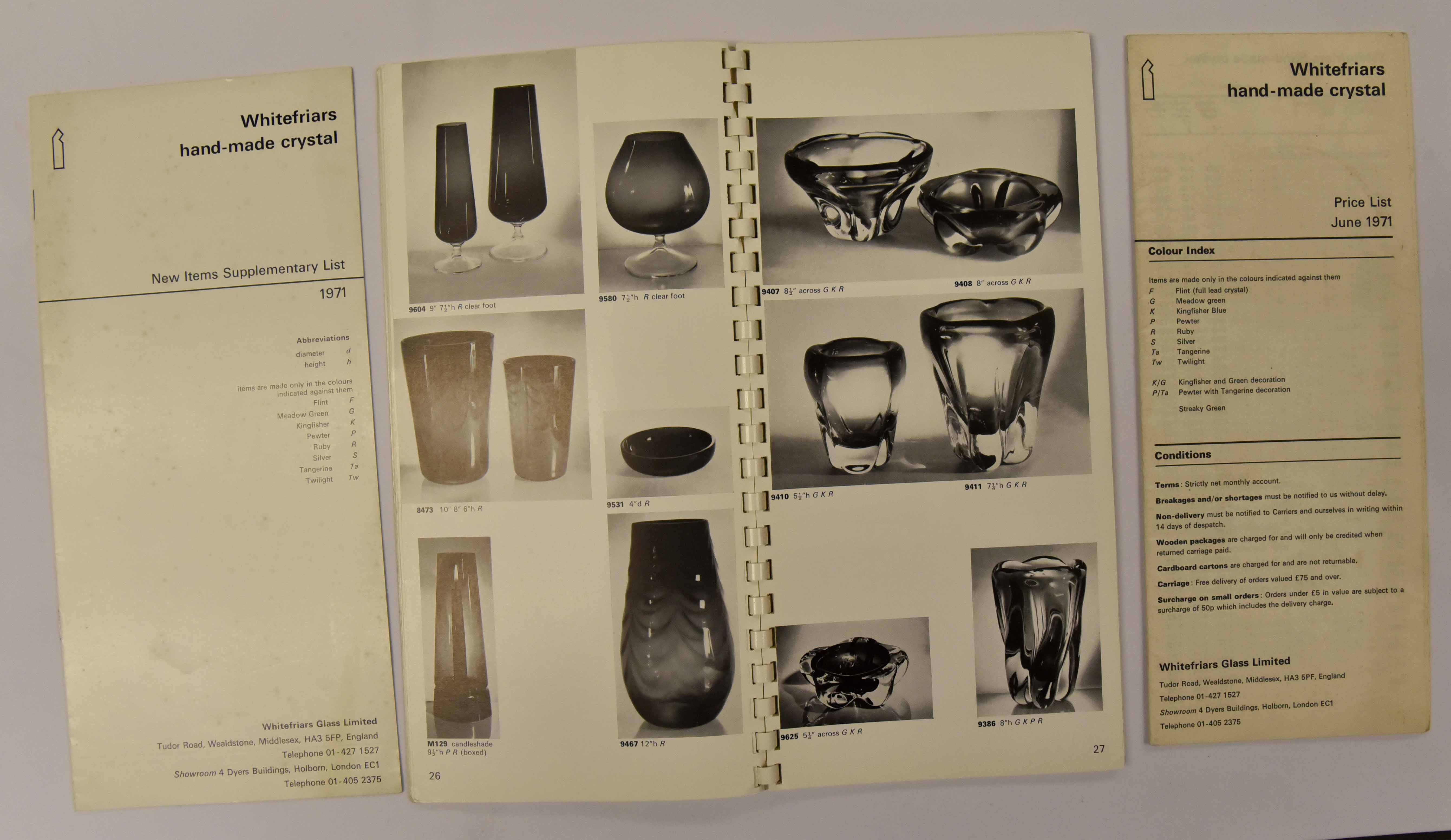 Whitefriars catalogue and price list 1971 - Image 2 of 2