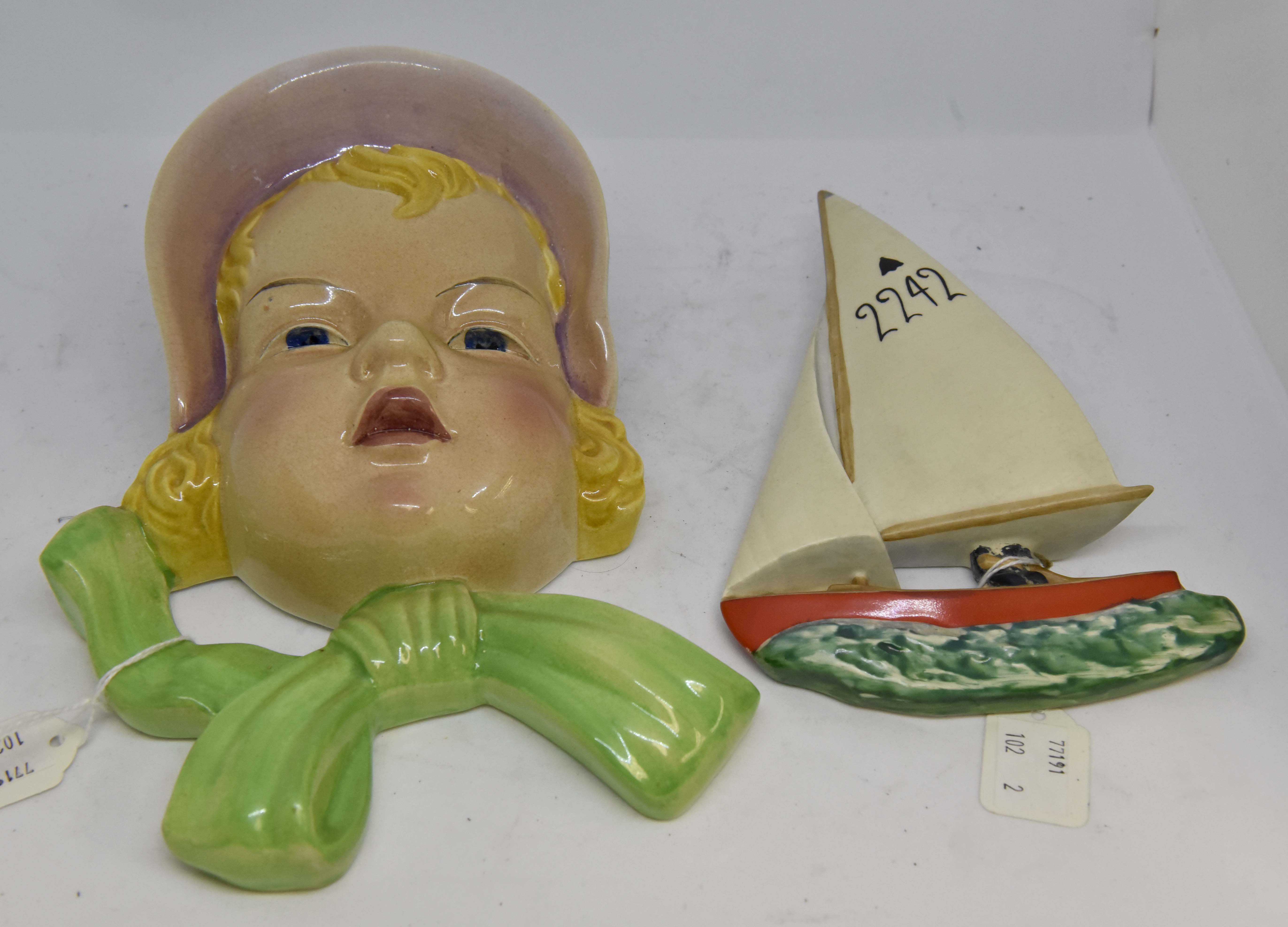 Beswick wall masks Young Girl with Bonnet 380,