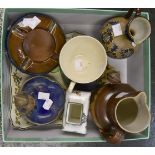 Assorted Royal Doulton pieces including; two jugs, three ash trays, two vases,