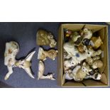 Assorted ceramic statues including Winnie the Pooh and Beswick owls (Q)
