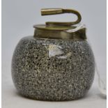 Stone 20th Century novelty inkwell in the form of a curling stone,