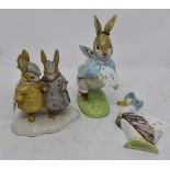 Beswick Beatrix Potter ceramics including Two Gentlemen Rabbits No oobvious signs of damage or