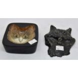 Two Beswick cat wall plaques,