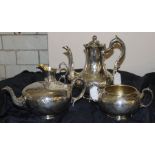 A fine early Victorian Scottish four piece silver coffee service, by A G Whighton, the teapot