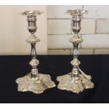 A pair of silver candlesticks, by J B Chatterley & Sons Ltd, assayed Birmingham 1967, fashioned in