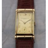A 14ct. gold Vacheron & Constantin wrist watch, c.1949, ref.31527, having signed rectangular dial