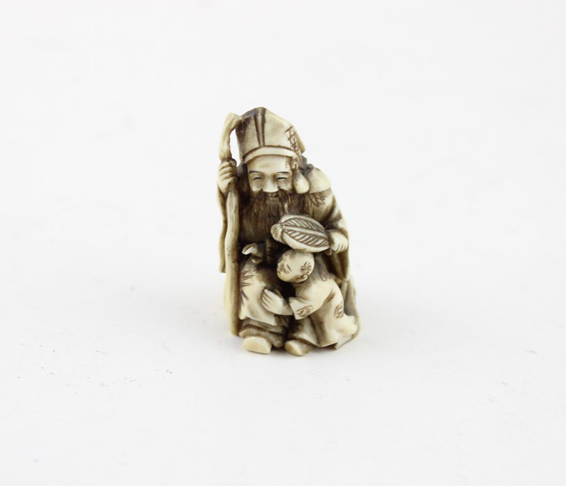 A Japanese ivory netsuke, meiji period signed underside