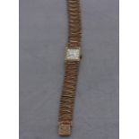 A Rotary 9ct. gold ladies' bracelet watch, c.1973, manual movement, having signed silvered square