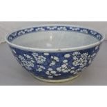 **REOFFER LONDON OCT SALE 50/80**A large Chinese porcelain prunus blossom punch bowl
