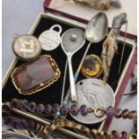 collection of antique and contemporary costume jewellery, to include; a Tiffany & Co, silver "Please