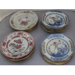 A large collection of 18th century Chinese plates, various patterns. (23) **condition: varies**