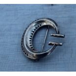 A Kalevala Koru (Finland) modernist sterling silver brooch, stamped Finish hallmarks for Helsinki