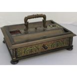 A 19th cent Boulle inkstand  with gilt carrying handle