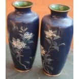 A pair of Japnese Meiji period cloisonne vases