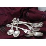 A Gorham (America) "Melrose" pattern eighty-two piece sterling silver dinner service for twelve, c.