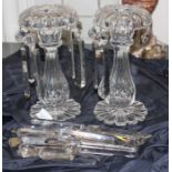 A pair of 19th century Irish glass lustre. (2)