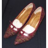 A pair of vintage ladies shoes.
